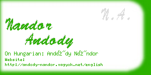 nandor andody business card